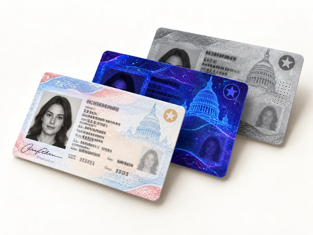Identity document captured under controlled illumination